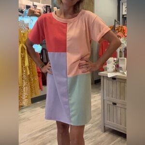 Color Block Casual T-Shirt Dress / Tunic